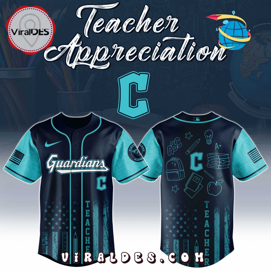 Cleveland Guardians MLB x Teacher Appreciation Day Baseball Jersey
