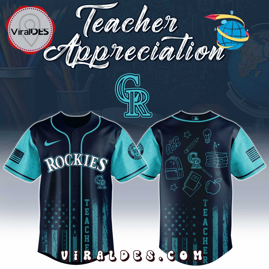 Colorado Rockies MLB x Teacher Appreciation Day Baseball Jersey