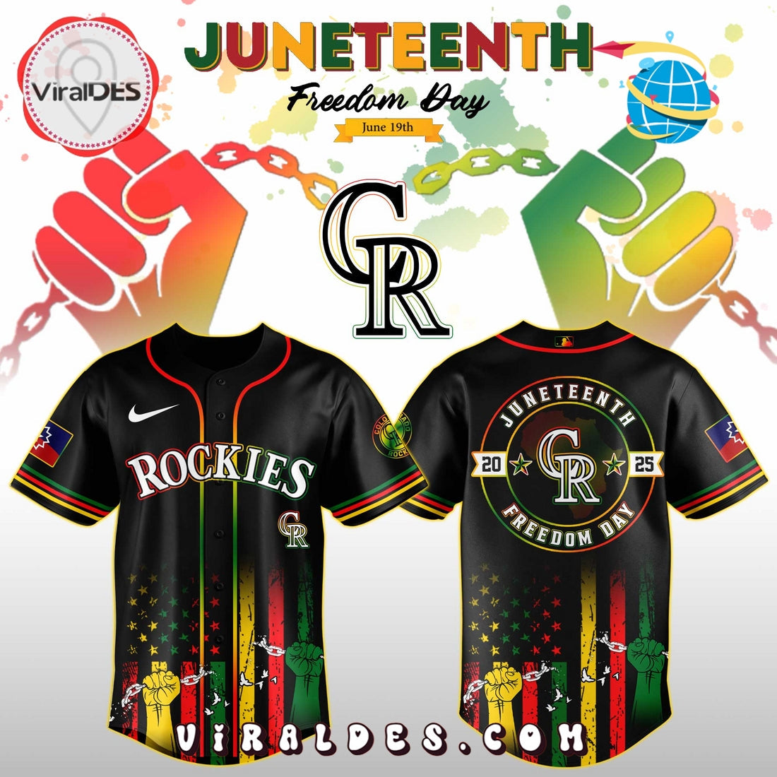 Colorado Rockies x Juneteenth Day Jersey