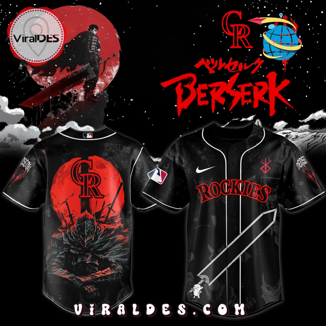 Colorado Rockies x Berserk Limited Edition Baseball Jersey
