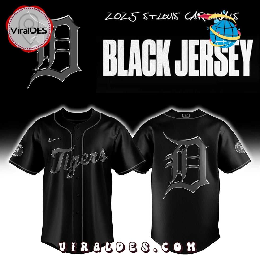 Detroit Tigers Back to Black Baseball Jersey