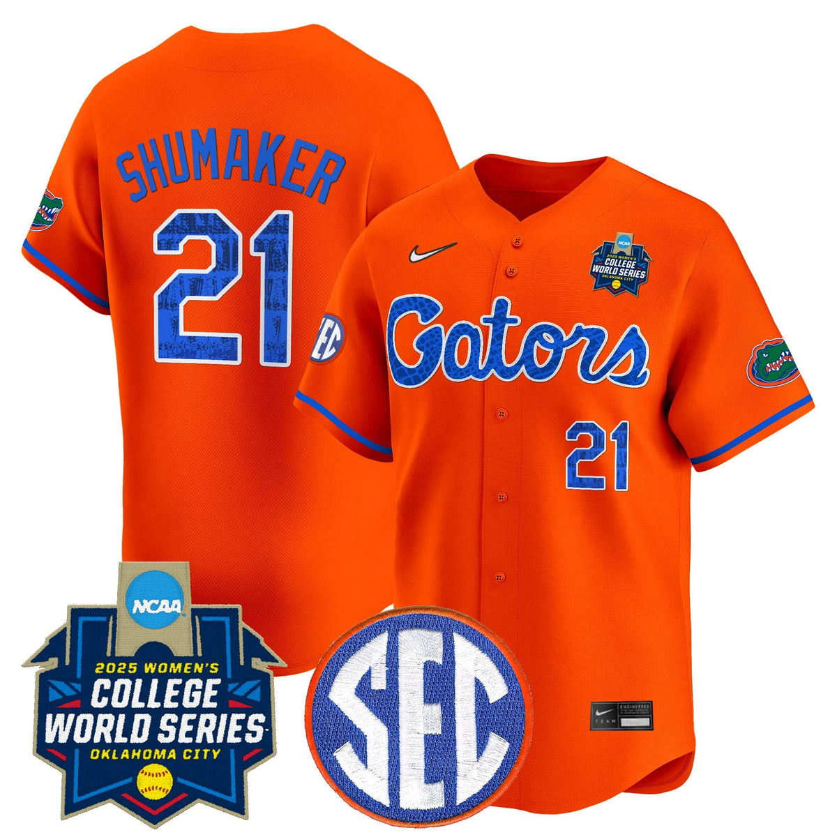 Men's Size - Florida Gators Softball 2025 World Series (WCWS) Vapor Premier Limited Jersey - All Stitched