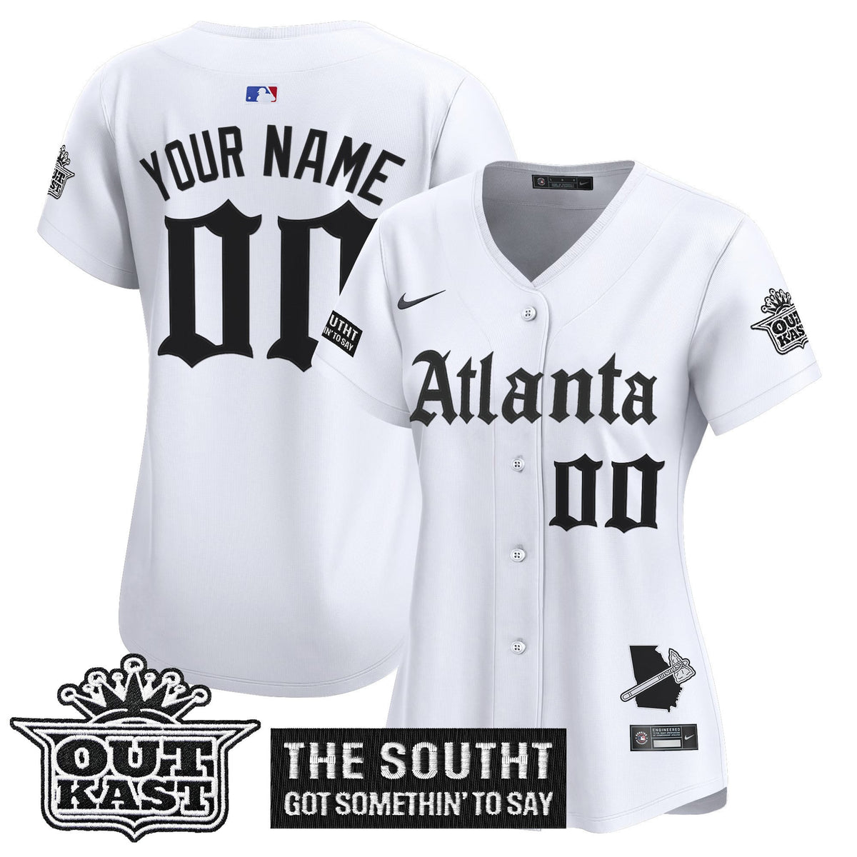 Atlanta Braves 'Gothic South x Outkast Edition' Vapor Premier Limited Custom Jersey - All Stitched