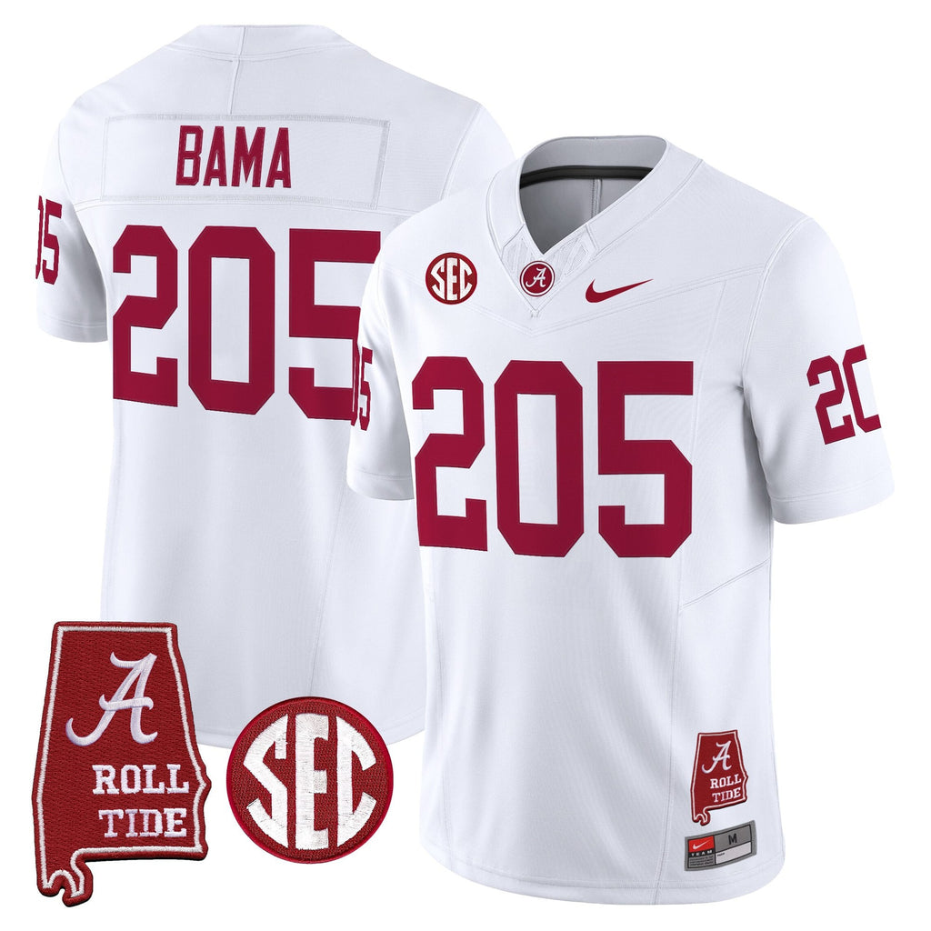 Men's Alabama Crimson Tide Throwback Vapor Limited Jersey - Alabama Map - All Stitched
