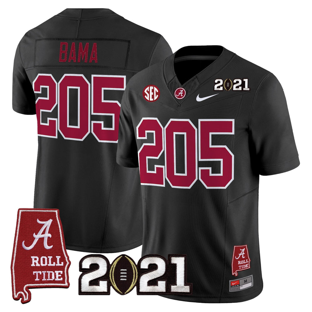 Men's Alabama Crimson Tide '2021 CFP National Championship' Vapor Limited Jersey - Alabama Map - All Stitched