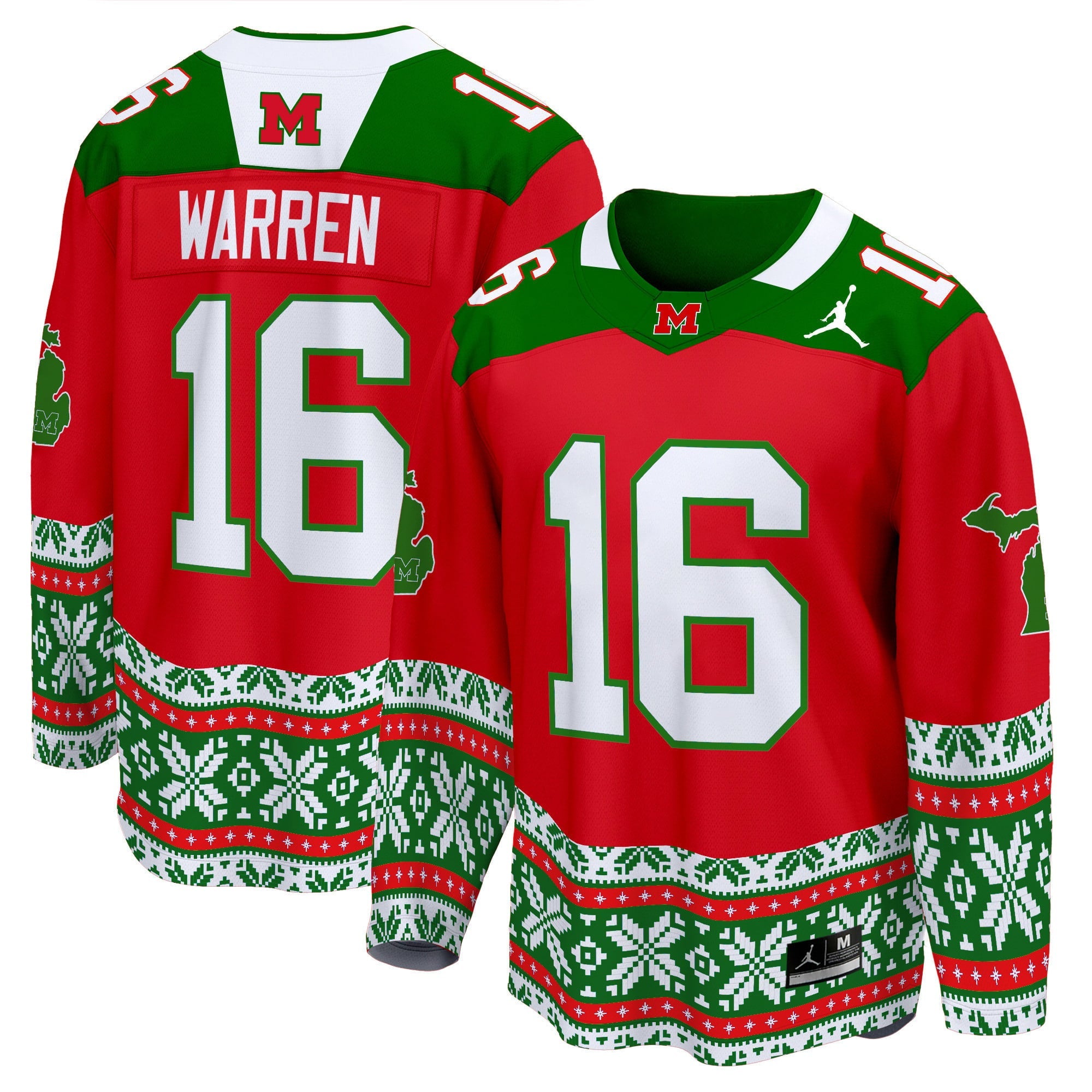 Men's Michigan Wolverines 2024 Christmas Premier Breakaway Jersey - All Printed