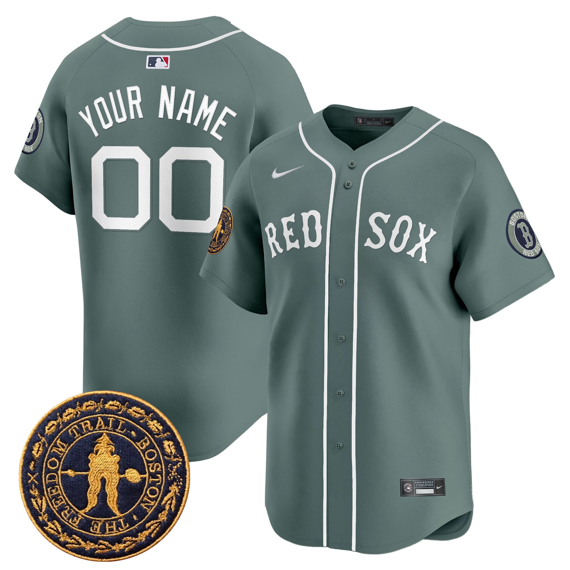 Boston Red Sox Freedom Trail Patch Vapor Premier Limited Custom Jersey - All Stitched