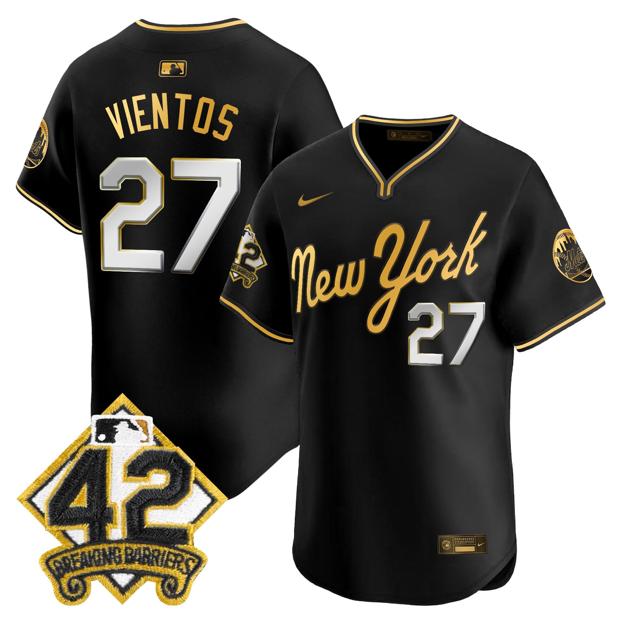 Men's New York Mets 2025 Jackie Robinson Patch Road Alternate Jersey  All Stitched