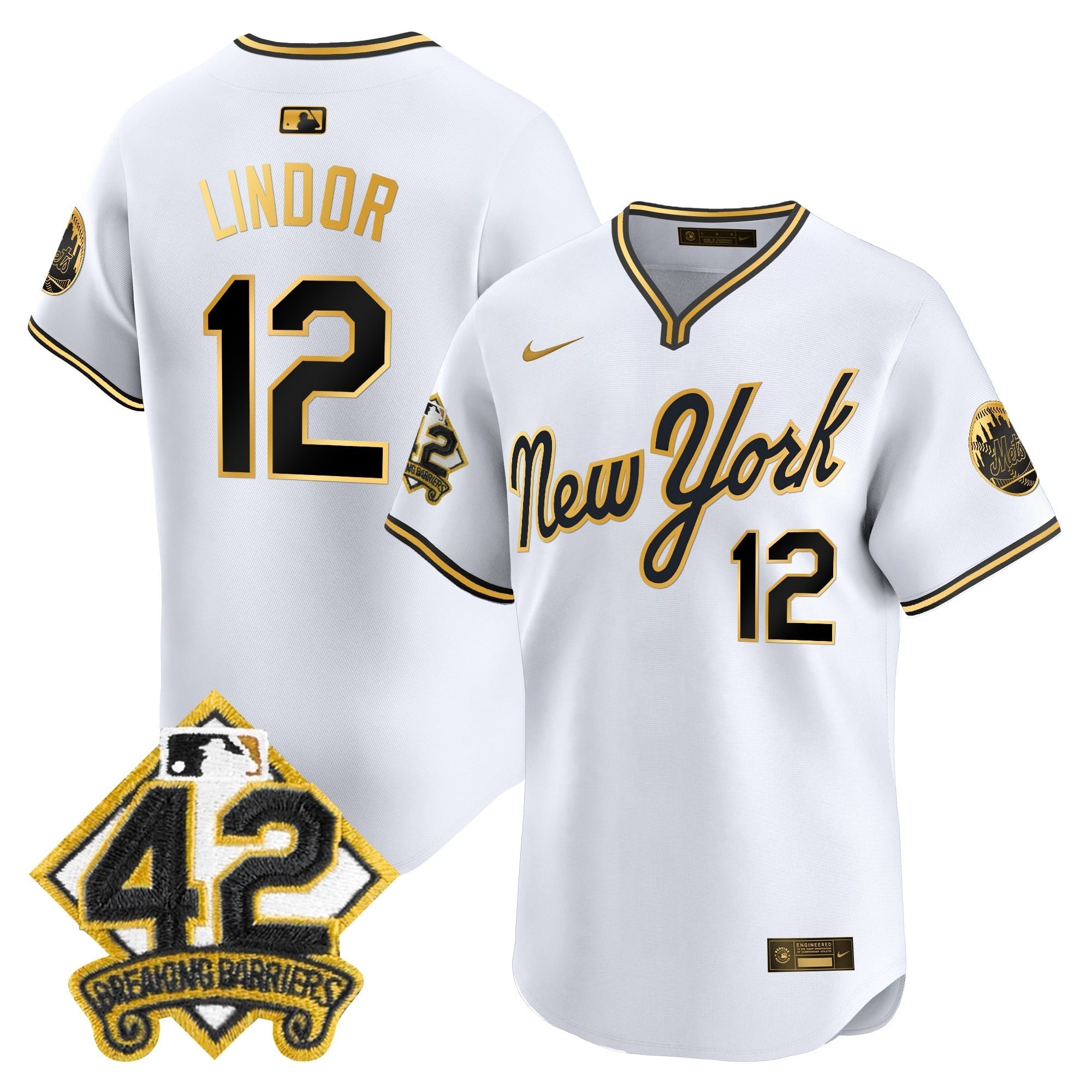 Men's New York Mets 2025 Jackie Robinson Patch Road Alternate Jersey  All Stitched