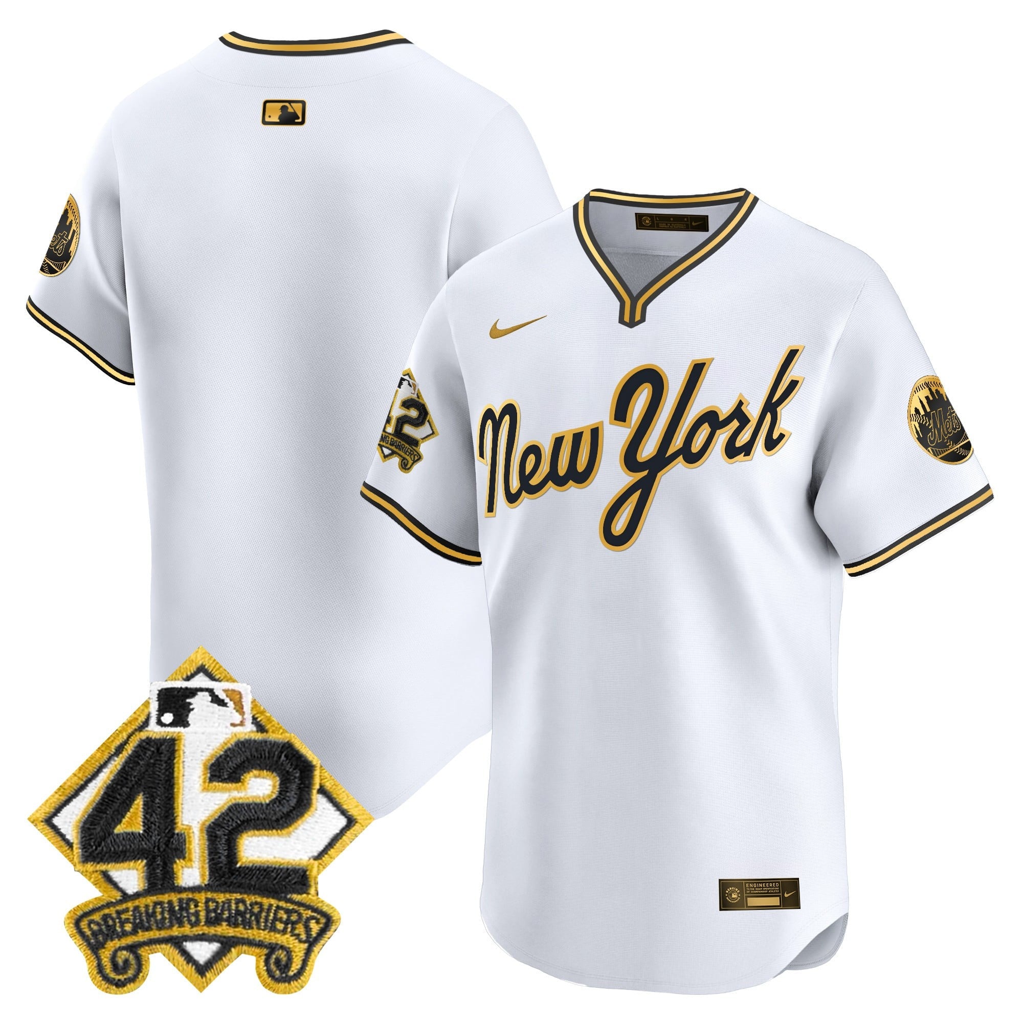 Men's New York Mets 2025 Jackie Robinson Patch Road Alternate Jersey  All Stitched
