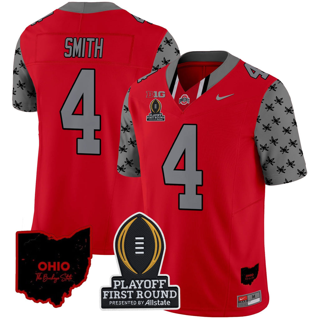 Men's Ohio State Buckeyes 2024 Playoff First Round Patch Vapor Limited Jersey - All Stitched