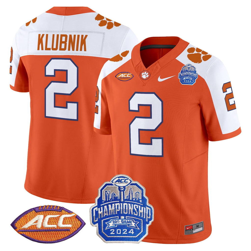 Men's Clemson Tigers 2024 ACC Championship Patch Vapor Limited Jersey - All Stitched