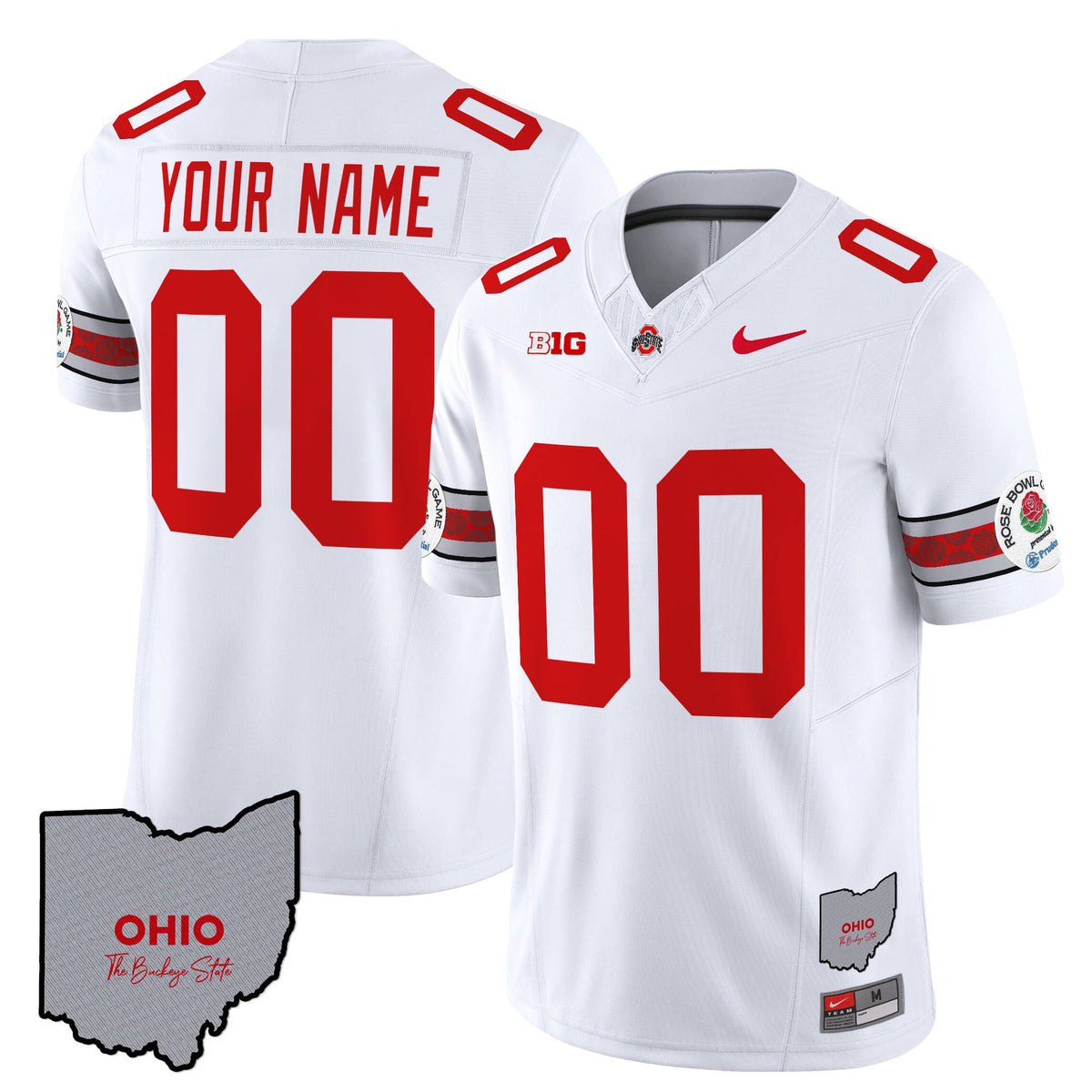 Ohio State Buckeyes Rose Bowl Vapor Limited Custom Jersey V3 - Stitched