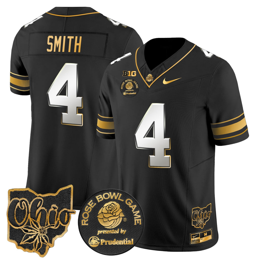 Men's Ohio State Buckeyes Rose Bowl Gold Vapor Limited Jersey - All Stitched