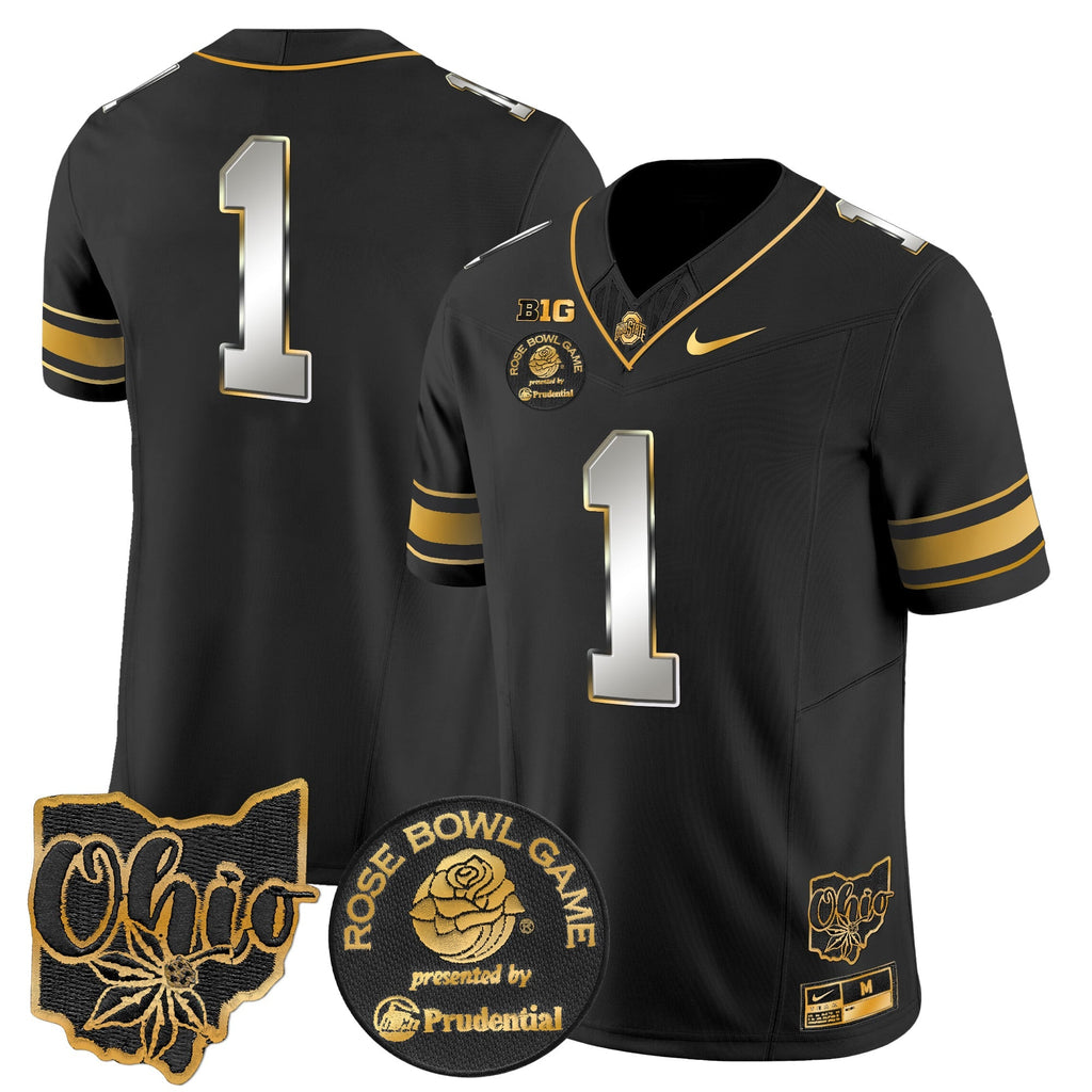 Men's Ohio State Buckeyes Rose Bowl Gold Vapor Limited Jersey - All Stitched