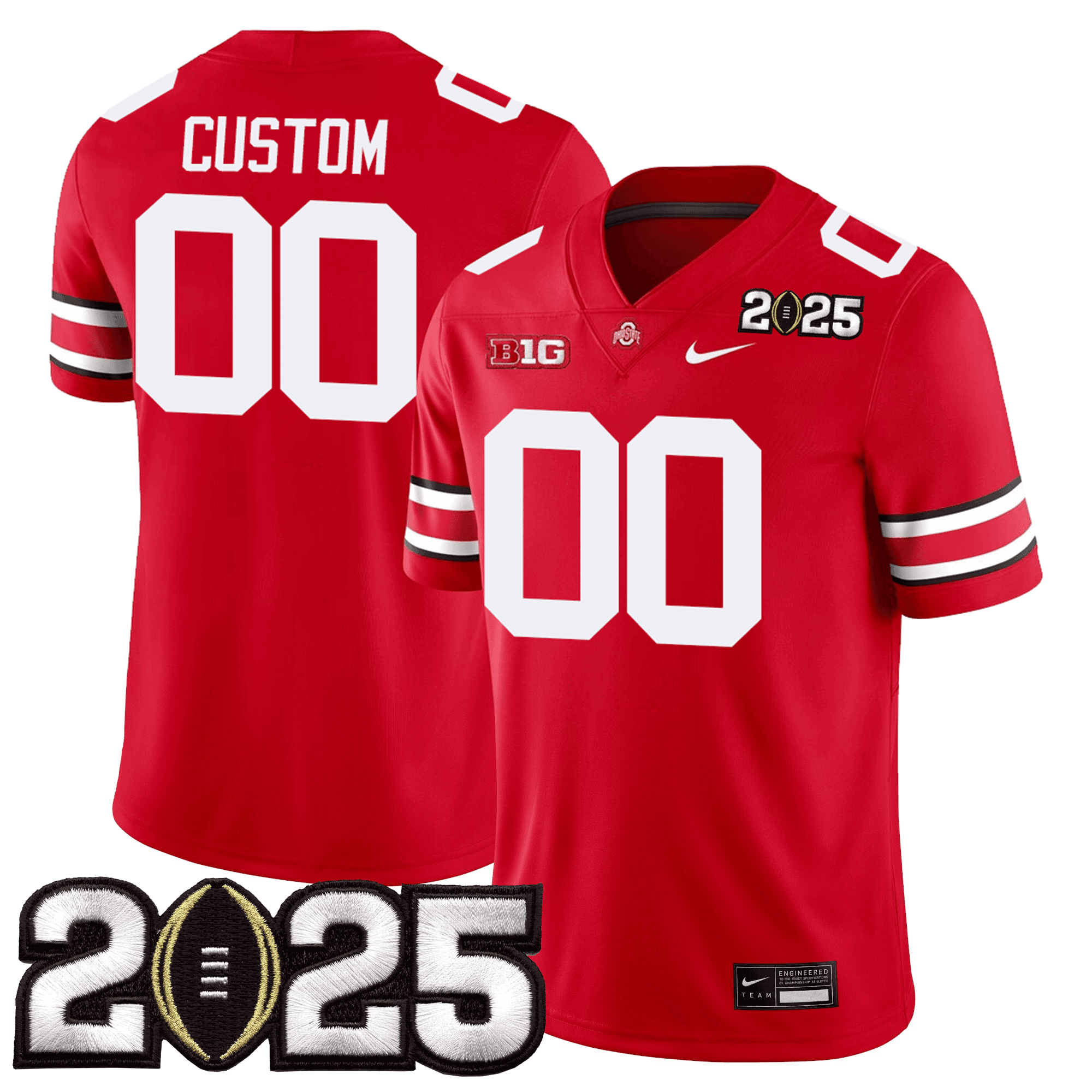 Custom Name/Gender Ohio State Buckeyes Jersey - CFP Final Patch - All Stitched