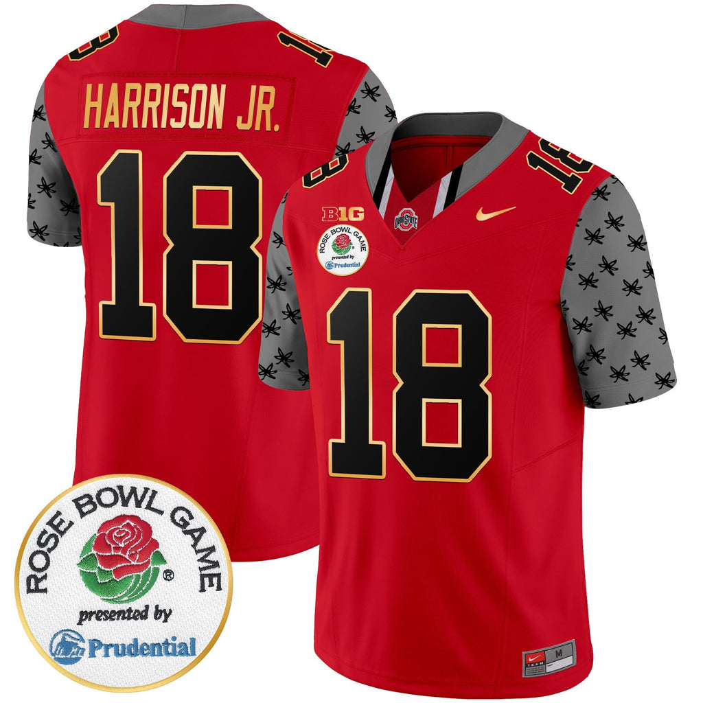 Men's Ohio State Buckeyes Rose Bowl Gold Trim Vapor Limited Jersey - All Stitched