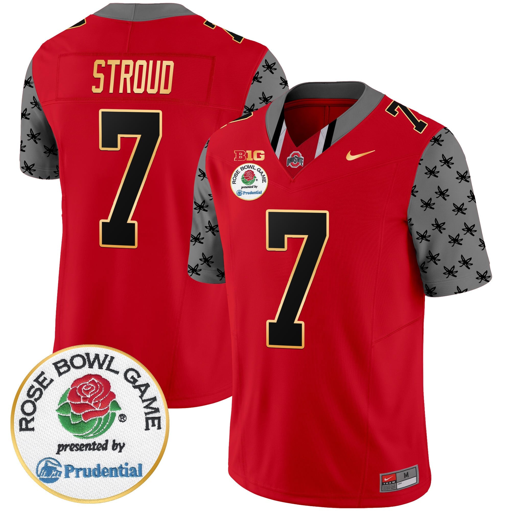 Men's Ohio State Buckeyes Rose Bowl Gold Trim Vapor Limited Jersey - All Stitched