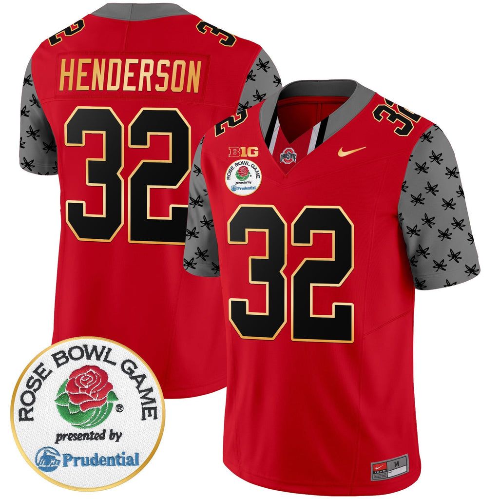 Men's Ohio State Buckeyes Rose Bowl Gold Trim Vapor Limited Jersey - All Stitched