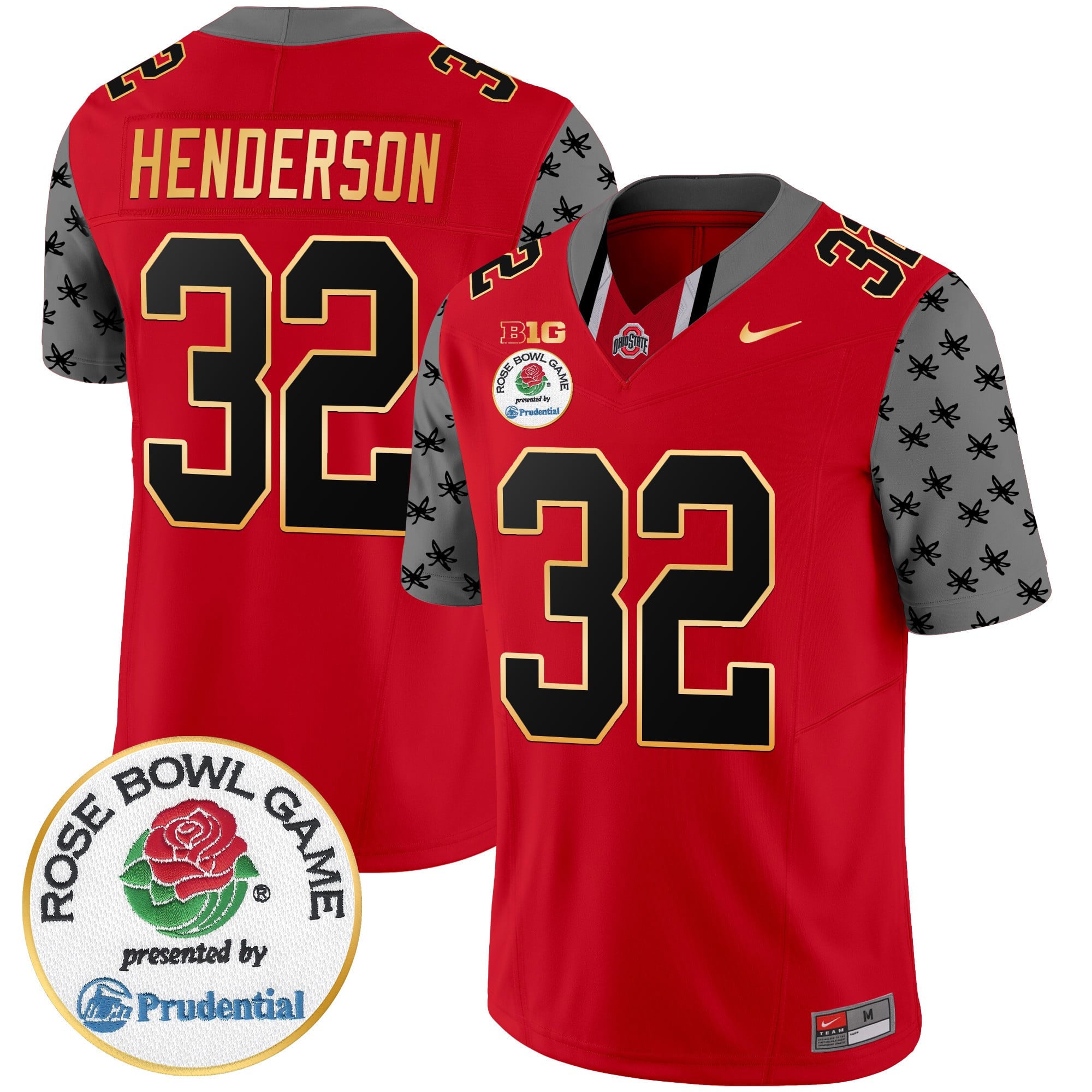 Men's Ohio State Buckeyes Rose Bowl Gold Trim Vapor Limited Jersey - All Stitched