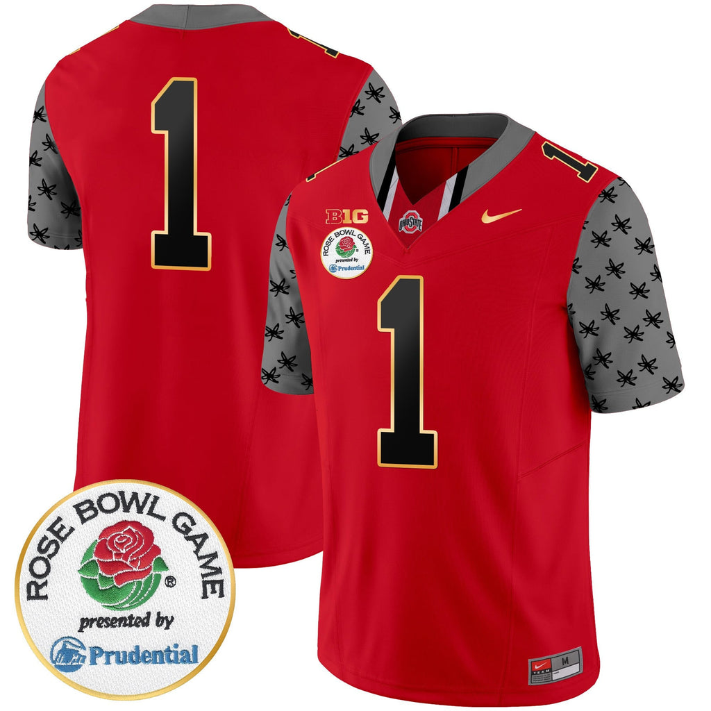 Men's Ohio State Buckeyes Rose Bowl Gold Trim Vapor Limited Jersey - All Stitched