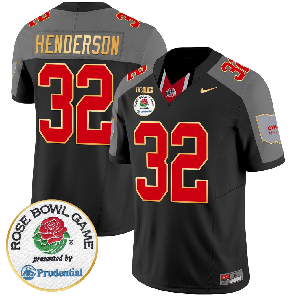 Men's Ohio State Buckeyes Rose Bowl Gold Trim Vapor Limited Jersey - All Stitched