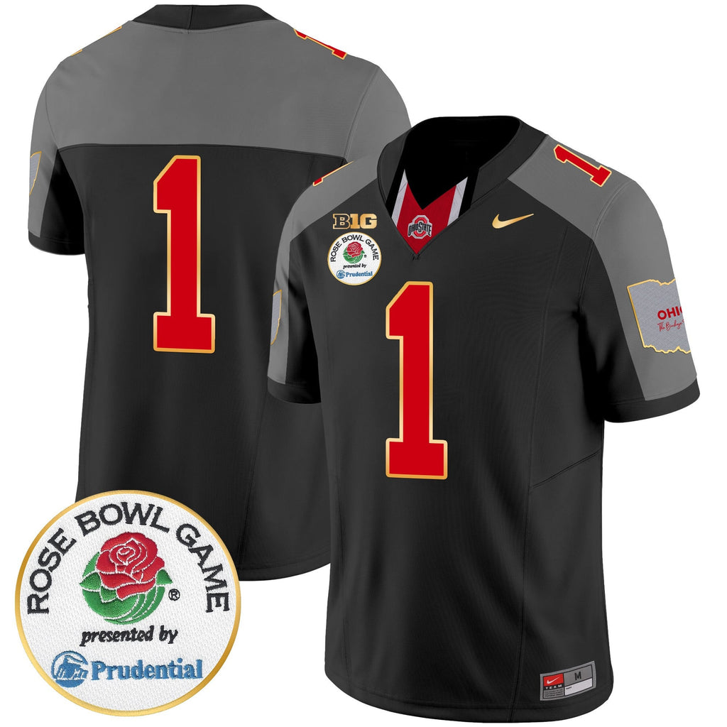 Men's Ohio State Buckeyes Rose Bowl Gold Trim Vapor Limited Jersey - All Stitched