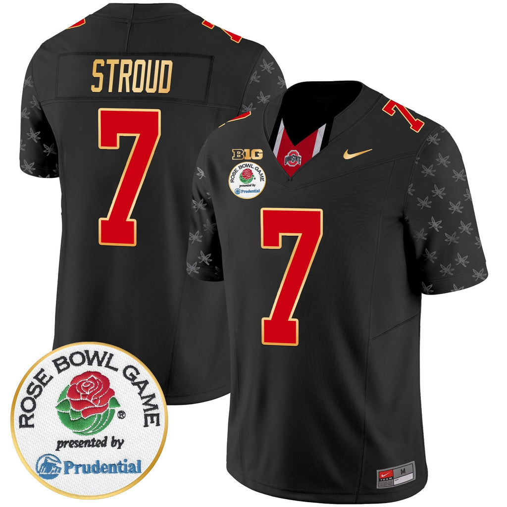 Men's Ohio State Buckeyes Rose Bowl Gold Trim Vapor Limited Jersey - All Stitched
