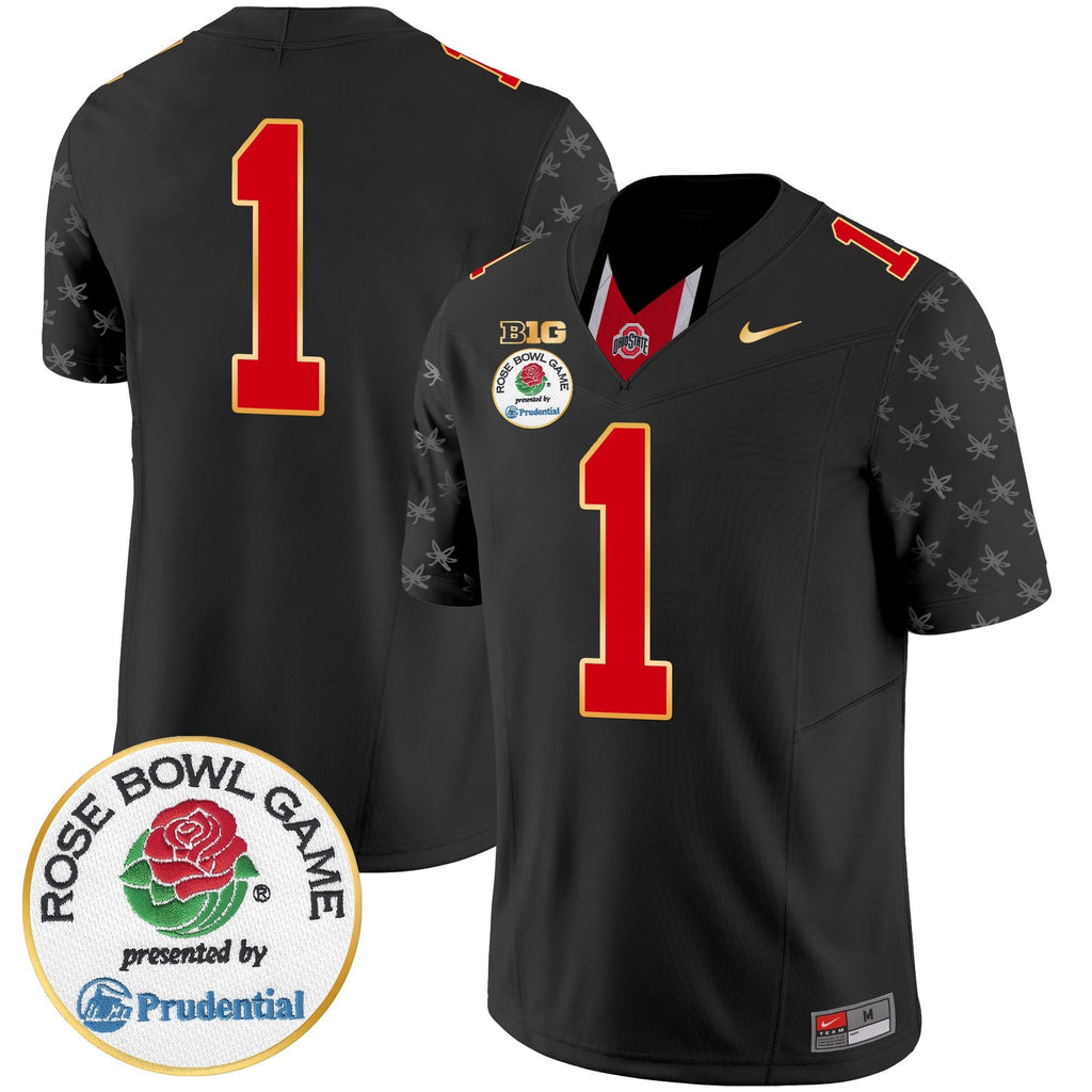 Men's Ohio State Buckeyes Rose Bowl Gold Trim Vapor Limited Jersey - All Stitched