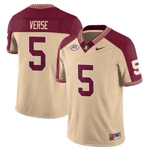 Men’s Florida State Seminoles Football Vapor Gold Jersey – All Stitched