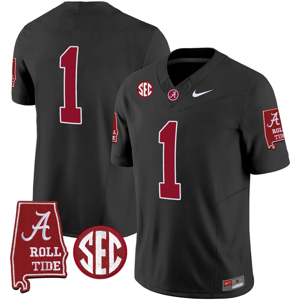 Men's Alabama Crimson Tide Vapor Limited Jersey V3 - Alabama Map - All Stitched