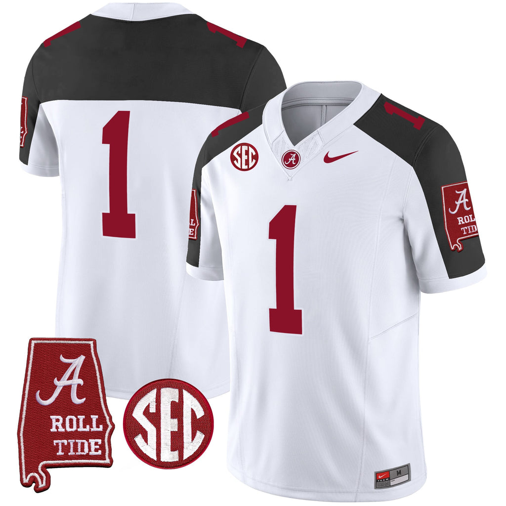 Men's Alabama Crimson Tide Vapor Limited Jersey V3 - Alabama Map - All Stitched