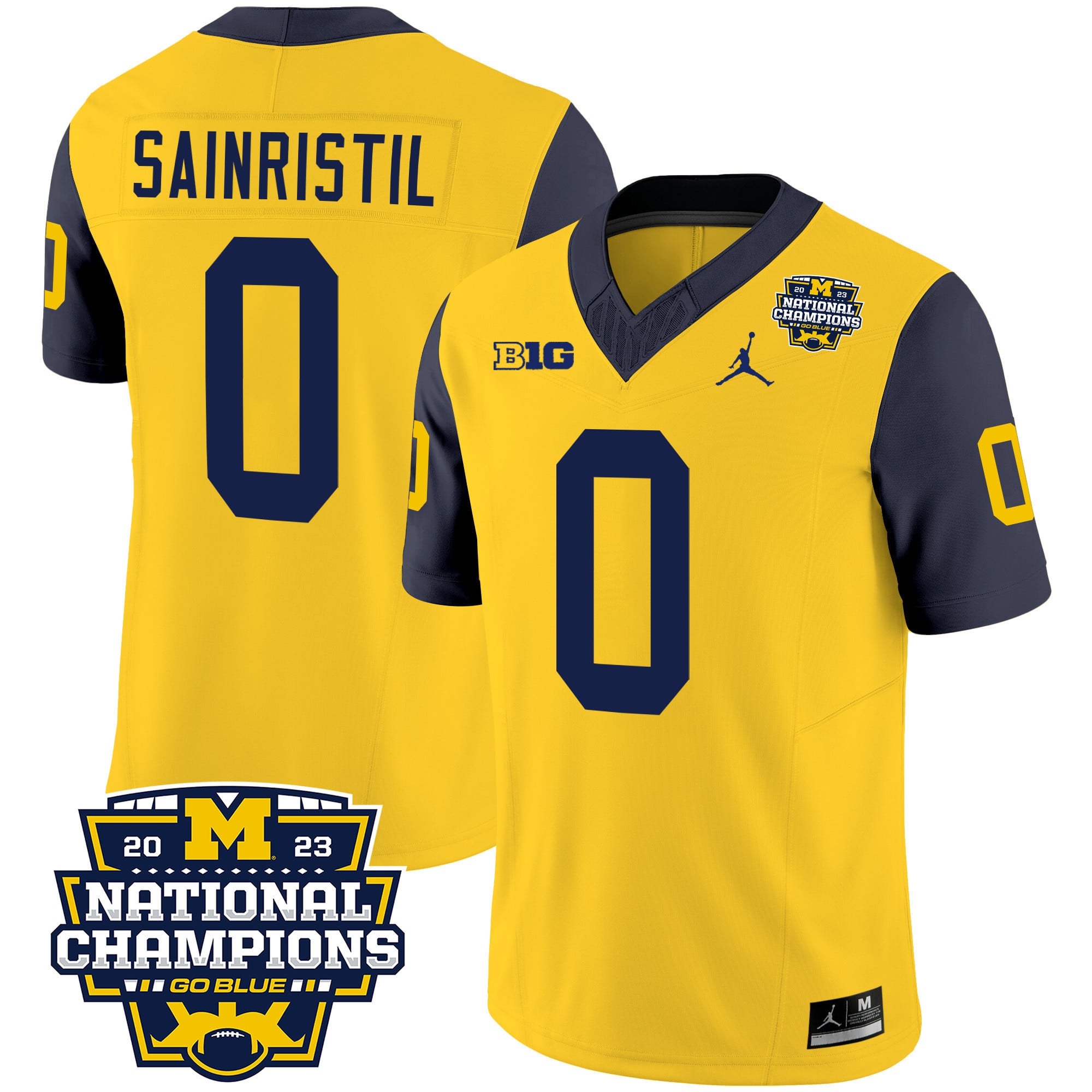 Men's Michigan Wolverines 2023 National Champions Patch Vapor Jersey V2 - All Stitched
