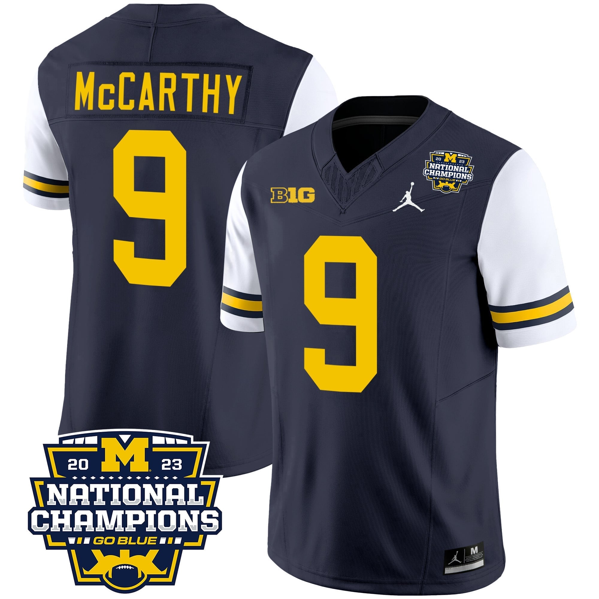 Men's Michigan Wolverines 2023 National Champions Patch Vapor Jersey V2 - All Stitched