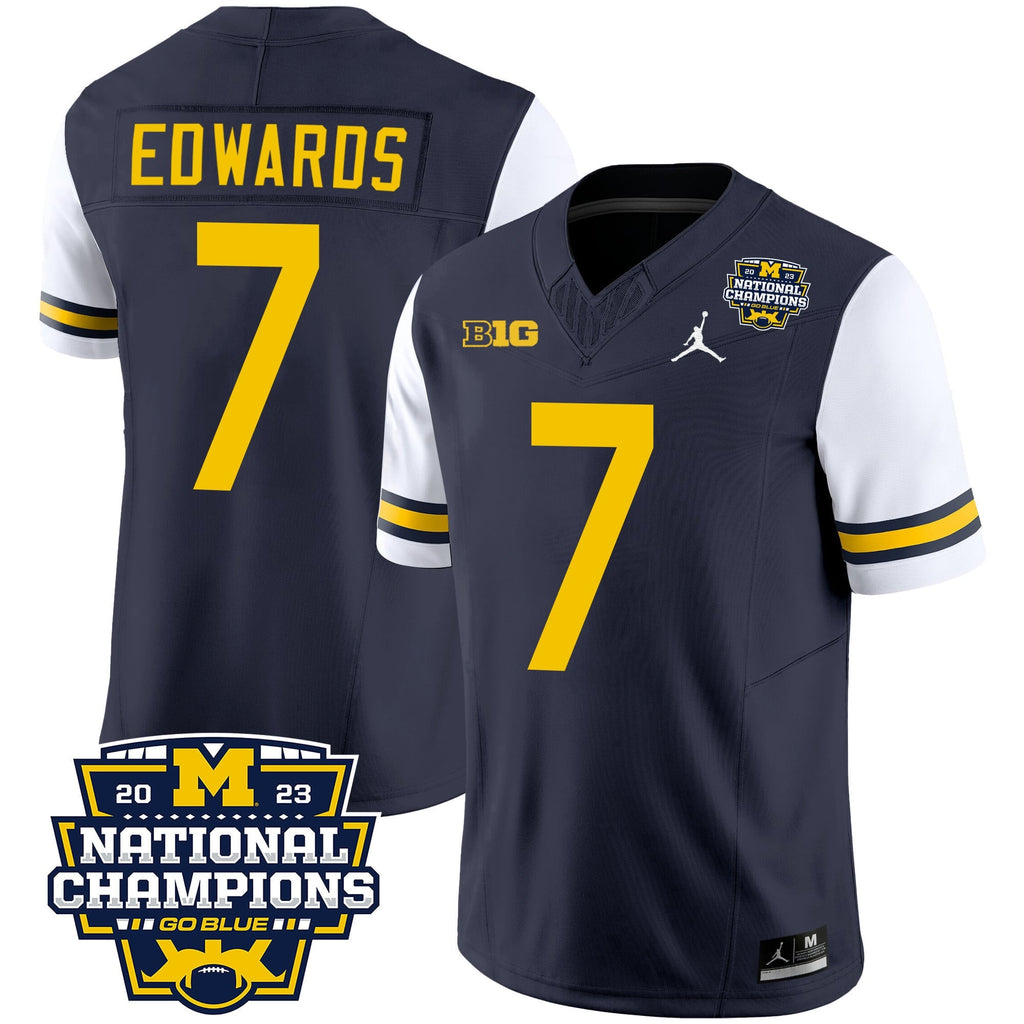 Men's Michigan Wolverines 2023 National Champions Patch Vapor Jersey V2 - All Stitched