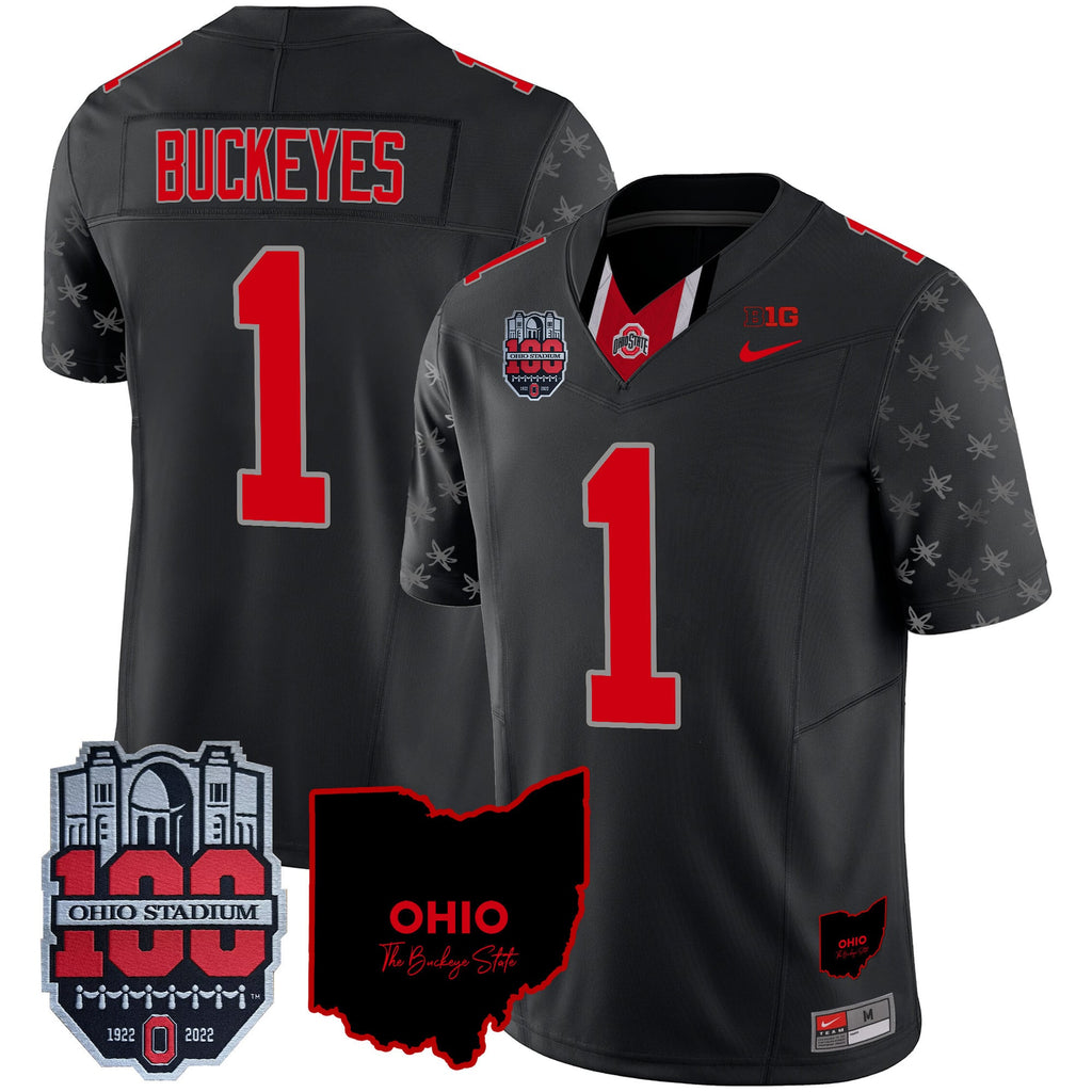 Men's Ohio State Buckeyes 100th Anniversary Patch Vapor Limited Jersey - All Stitched