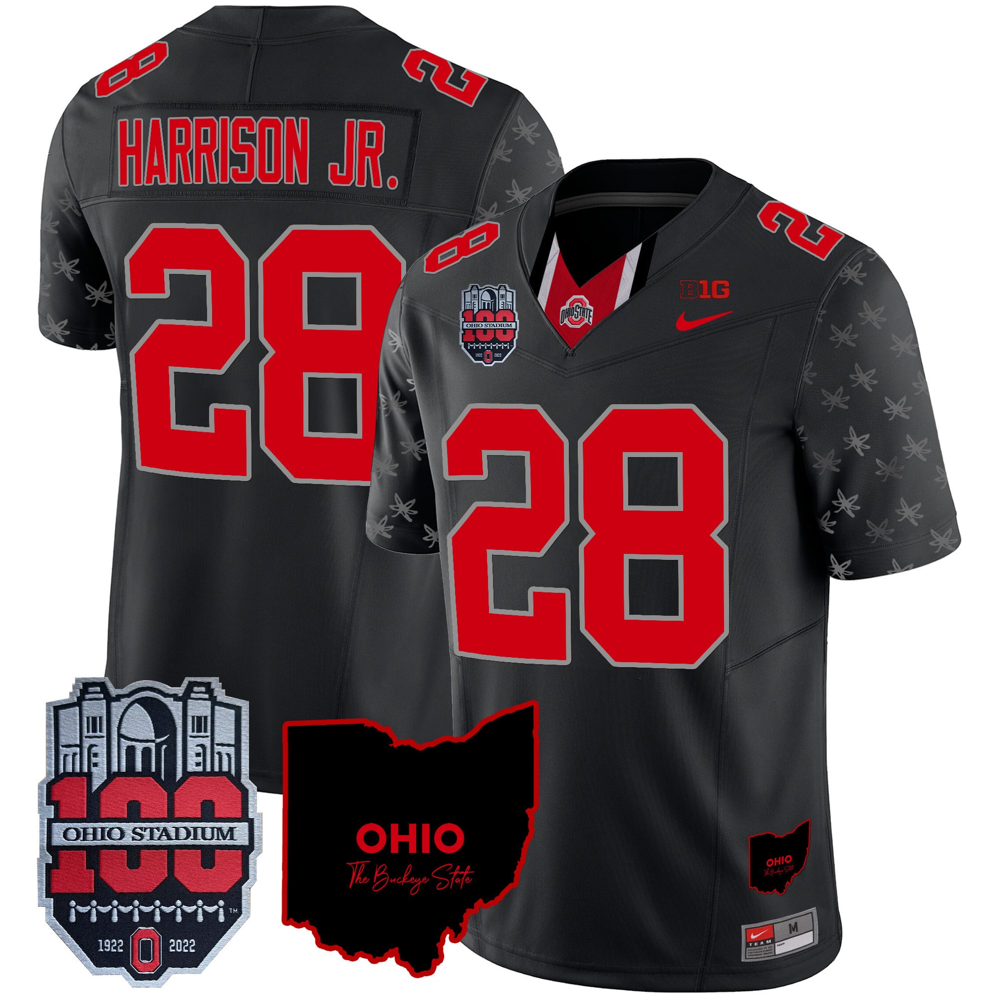 Men's Ohio State Buckeyes 100th Anniversary Patch Vapor Limited Jersey - All Stitched
