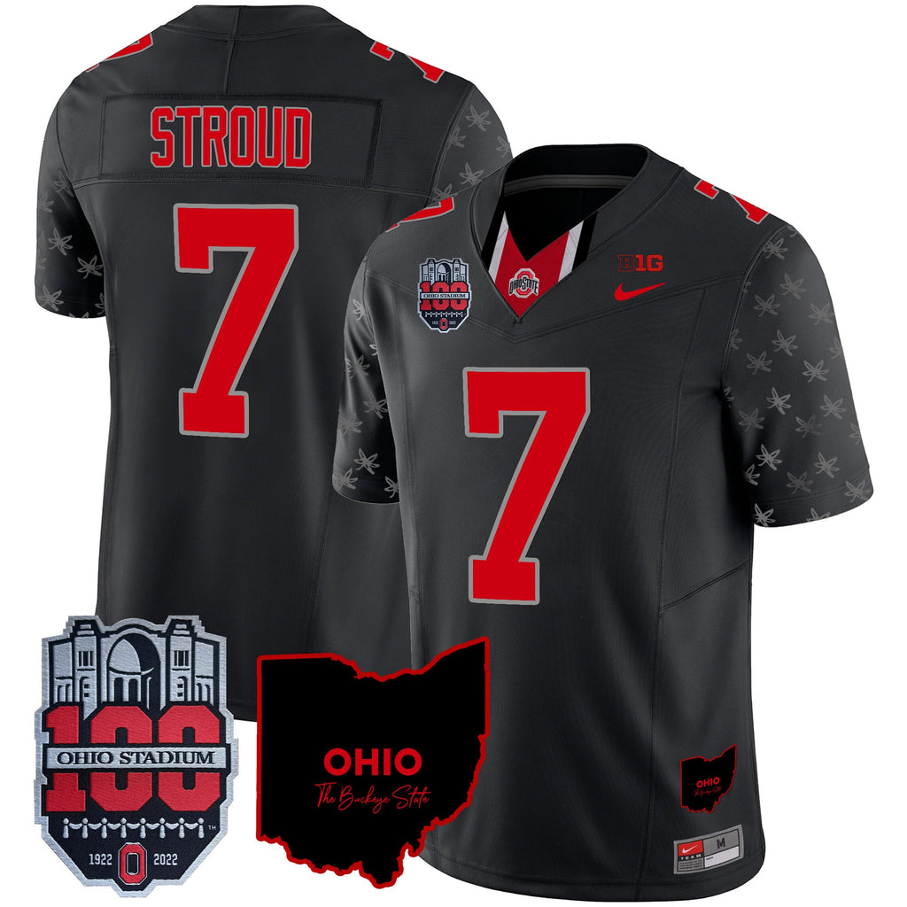 Men's Ohio State Buckeyes 100th Anniversary Patch Vapor Limited Jersey - All Stitched