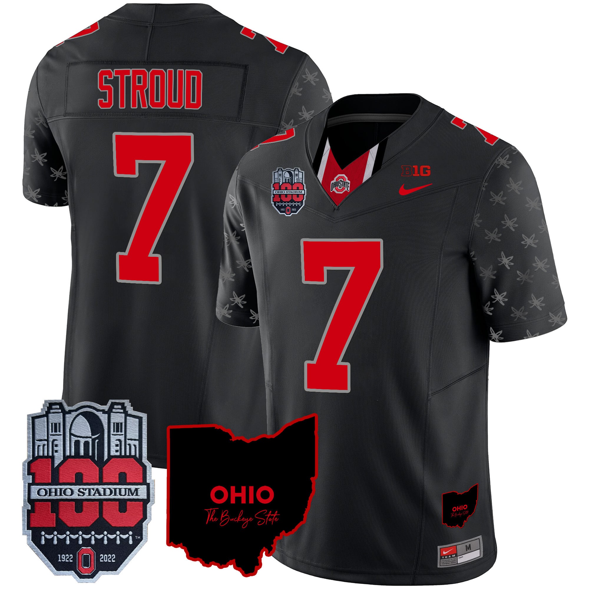 Men's Ohio State Buckeyes 100th Anniversary Patch Vapor Limited Jersey - All Stitched