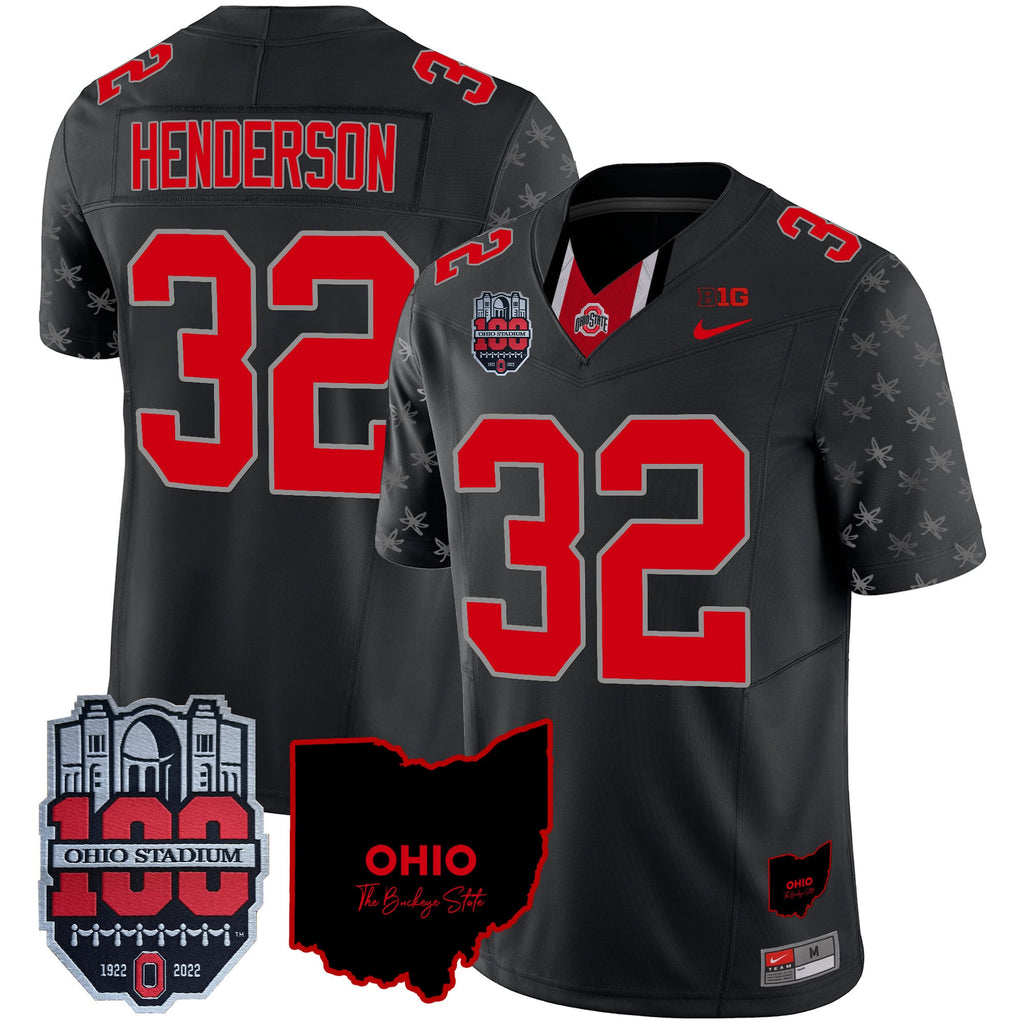 Men's Ohio State Buckeyes 100th Anniversary Patch Vapor Limited Jersey - All Stitched