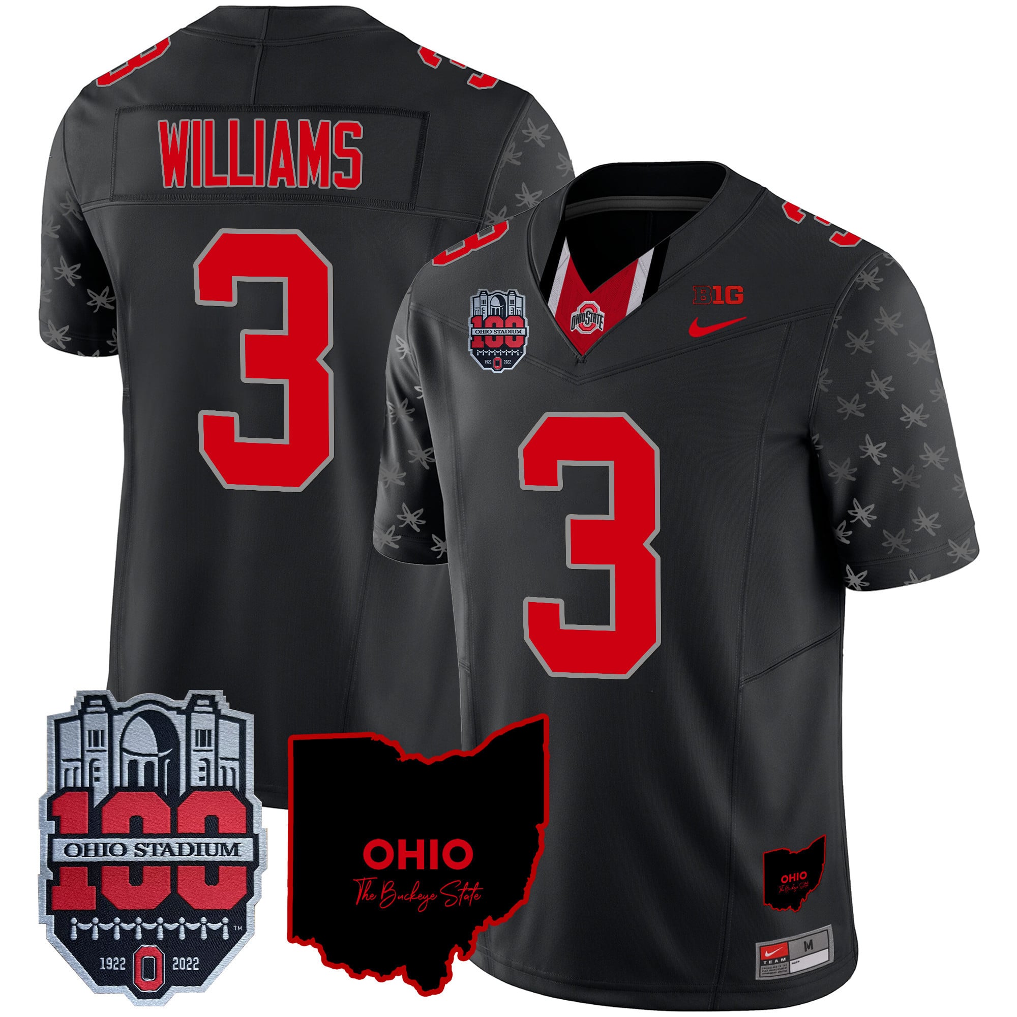 Men's Ohio State Buckeyes 100th Anniversary Patch Vapor Limited Jersey - All Stitched