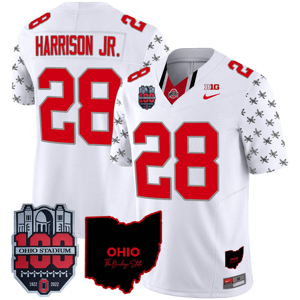 Men's Ohio State Buckeyes 100th Anniversary Patch Vapor Limited Jersey - All Stitched