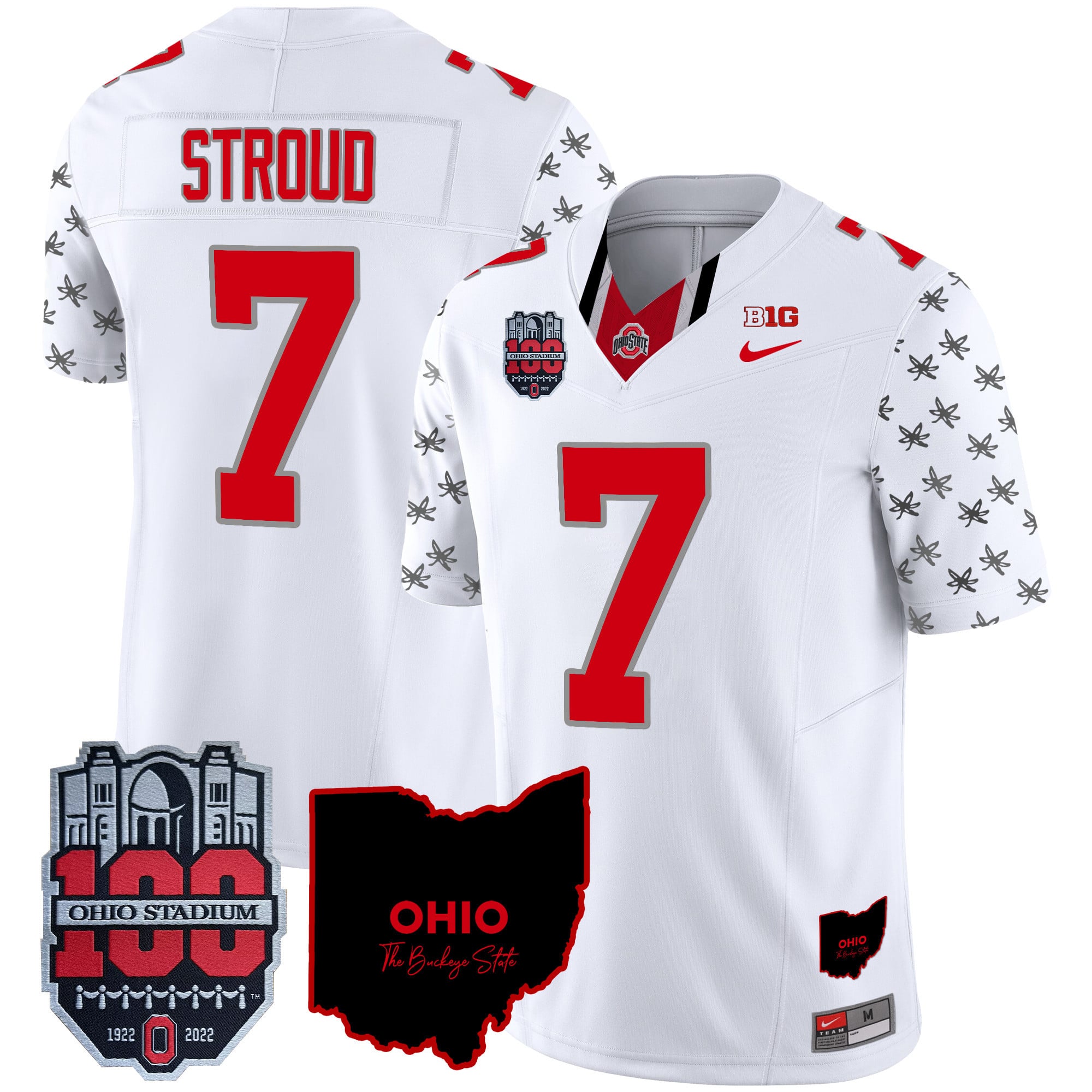 Men's Ohio State Buckeyes 100th Anniversary Patch Vapor Limited Jersey - All Stitched