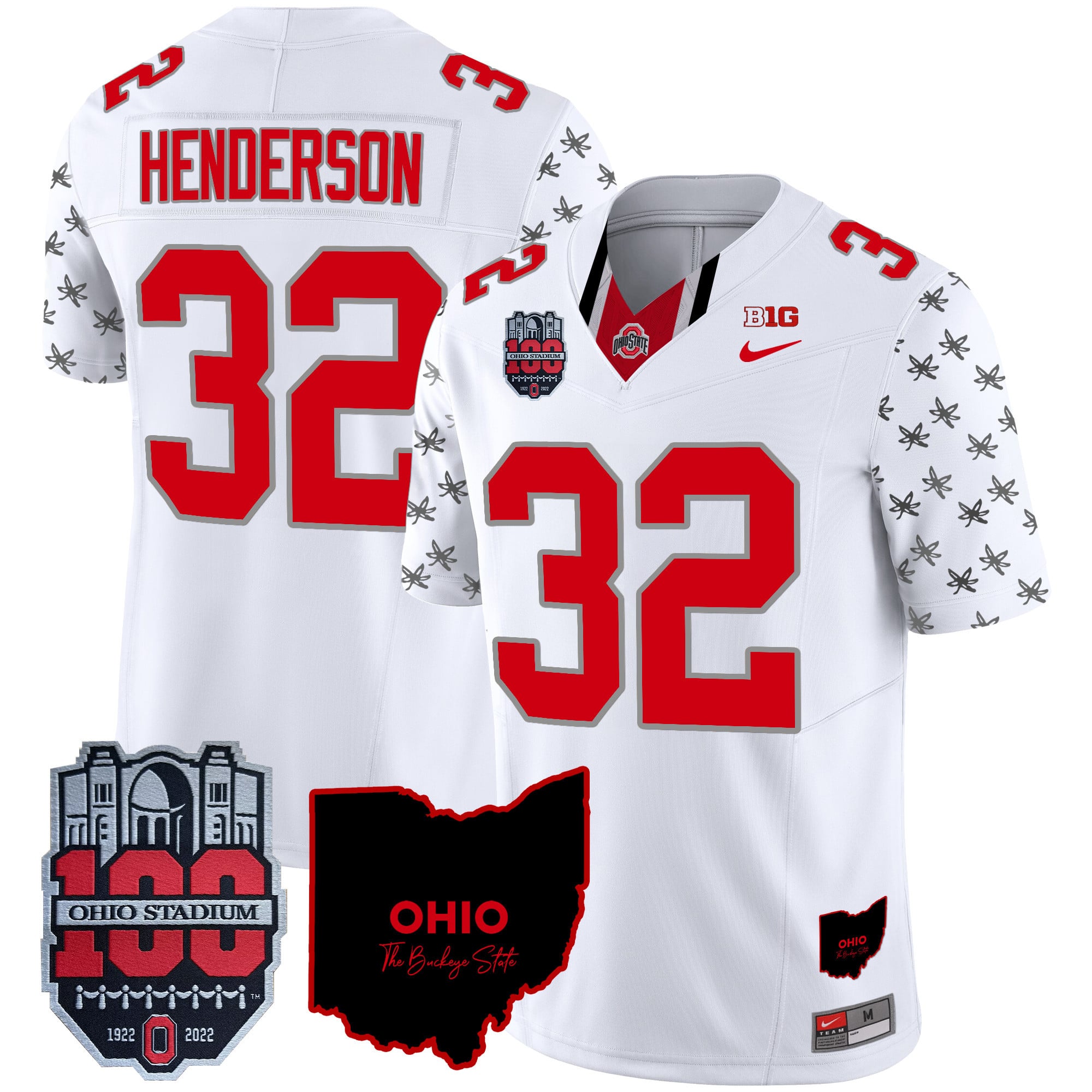 Men's Ohio State Buckeyes 100th Anniversary Patch Vapor Limited Jersey - All Stitched