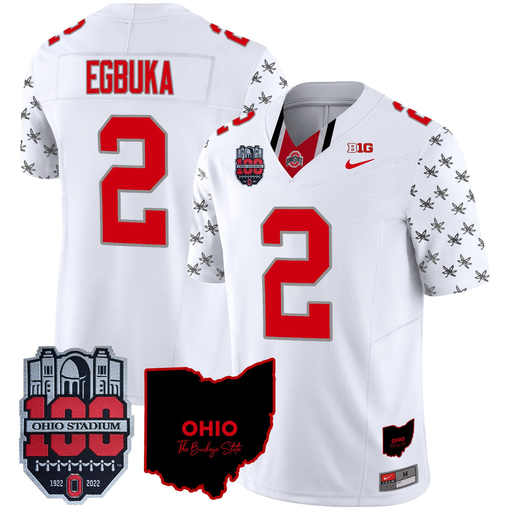 Men's Ohio State Buckeyes 100th Anniversary Patch Vapor Limited Jersey - All Stitched