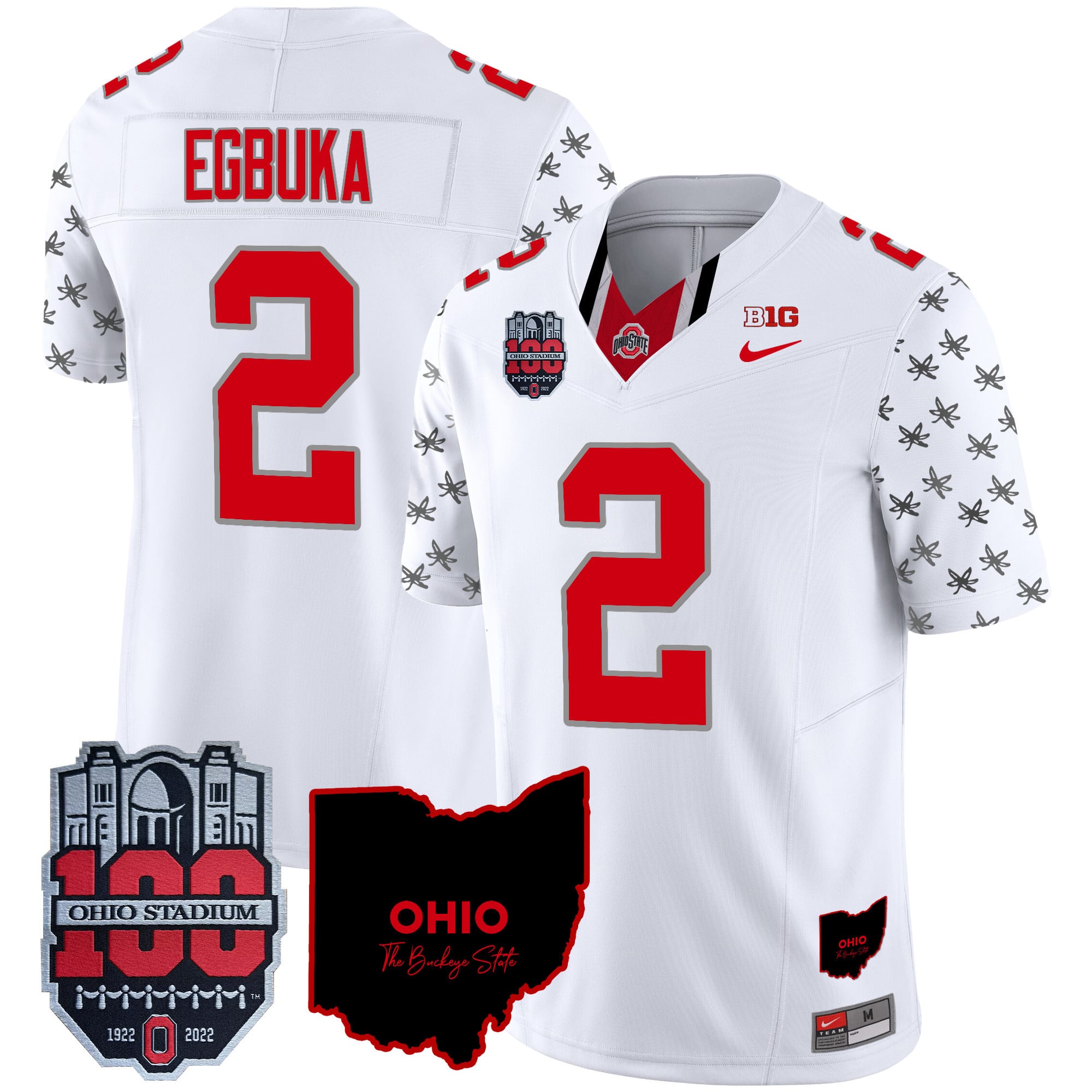 Men's Ohio State Buckeyes 100th Anniversary Patch Vapor Limited Jersey - All Stitched