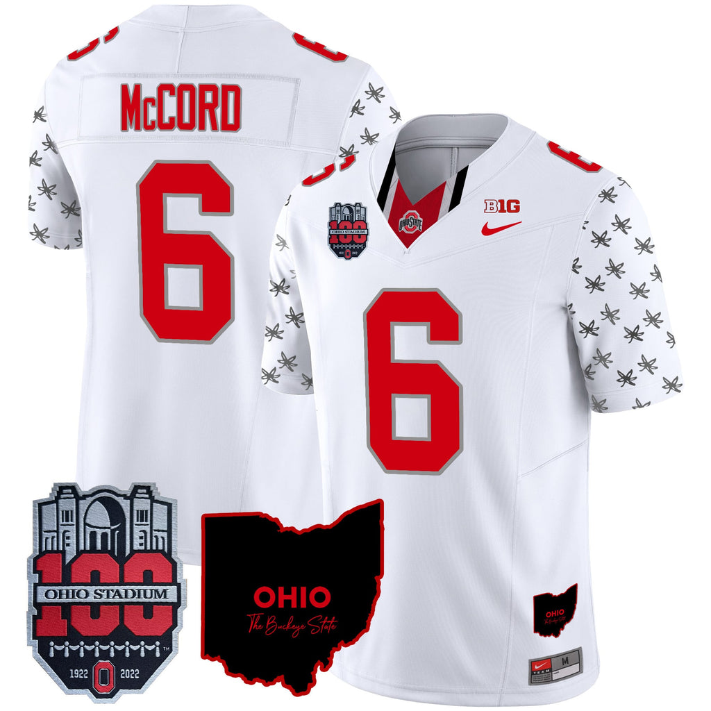 Men's Ohio State Buckeyes 100th Anniversary Patch Vapor Limited Jersey - All Stitched