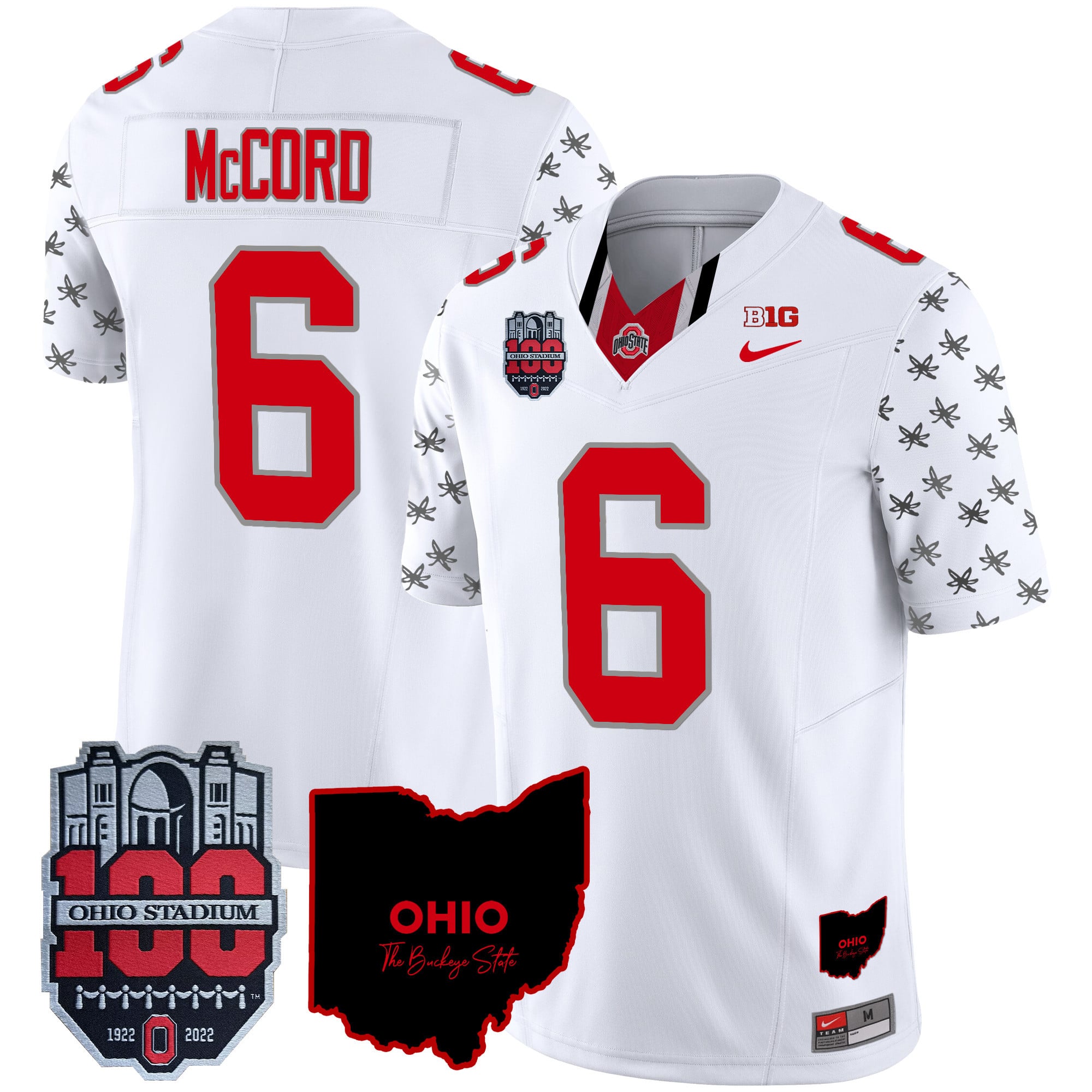 Men's Ohio State Buckeyes 100th Anniversary Patch Vapor Limited Jersey - All Stitched