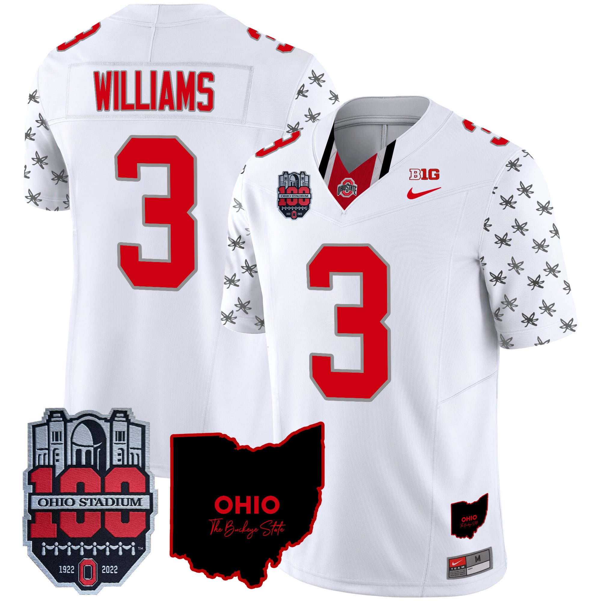 Men's Ohio State Buckeyes 100th Anniversary Patch Vapor Limited Jersey - All Stitched