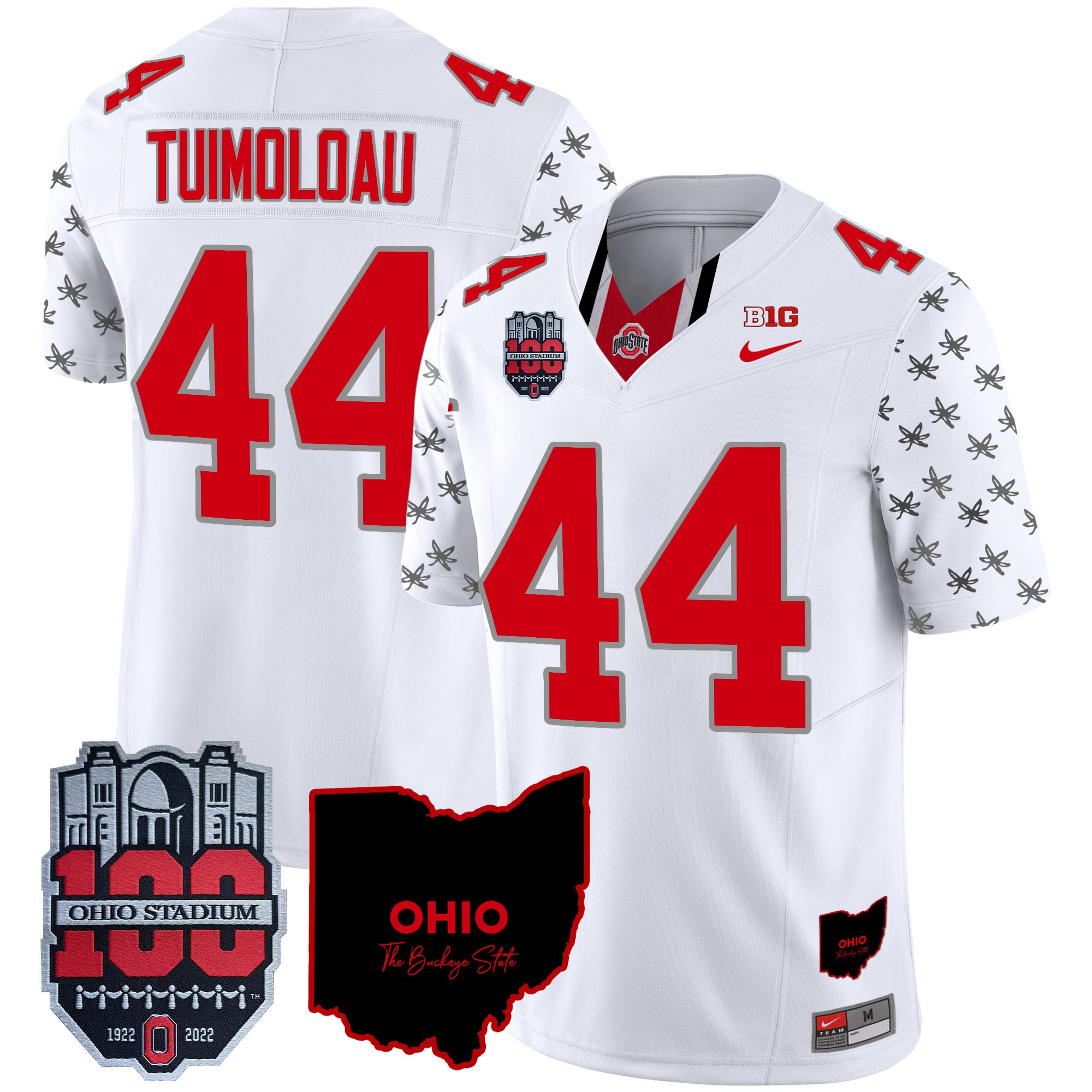 Men's Ohio State Buckeyes 100th Anniversary Patch Vapor Limited Jersey - All Stitched